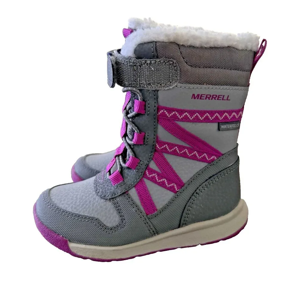 Merrell Snow Crush Toddler Sz 7M Winter Waterproof Insulated Snow Gray Boots